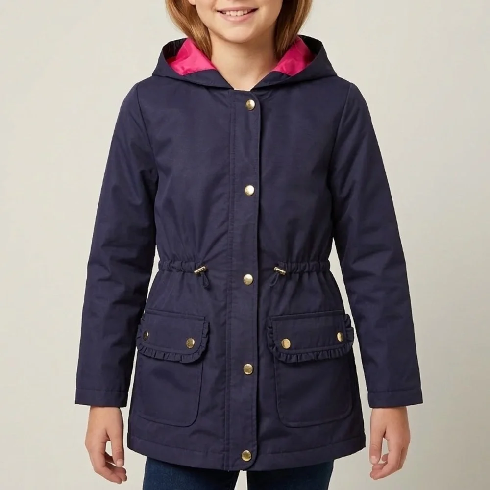 The Children's Place Navy Blue Hooded Utility Anorak Jacket Size L 10/12